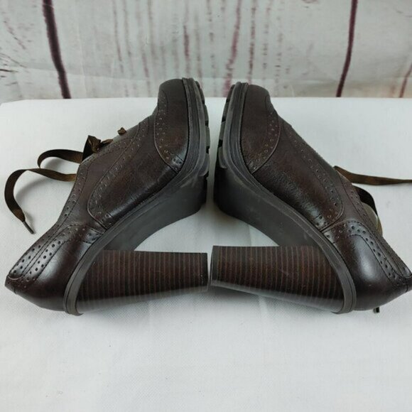 Maurices High Heel Womens Lace Up Brown Shoes Size 7.5M - Picture 5 of 9